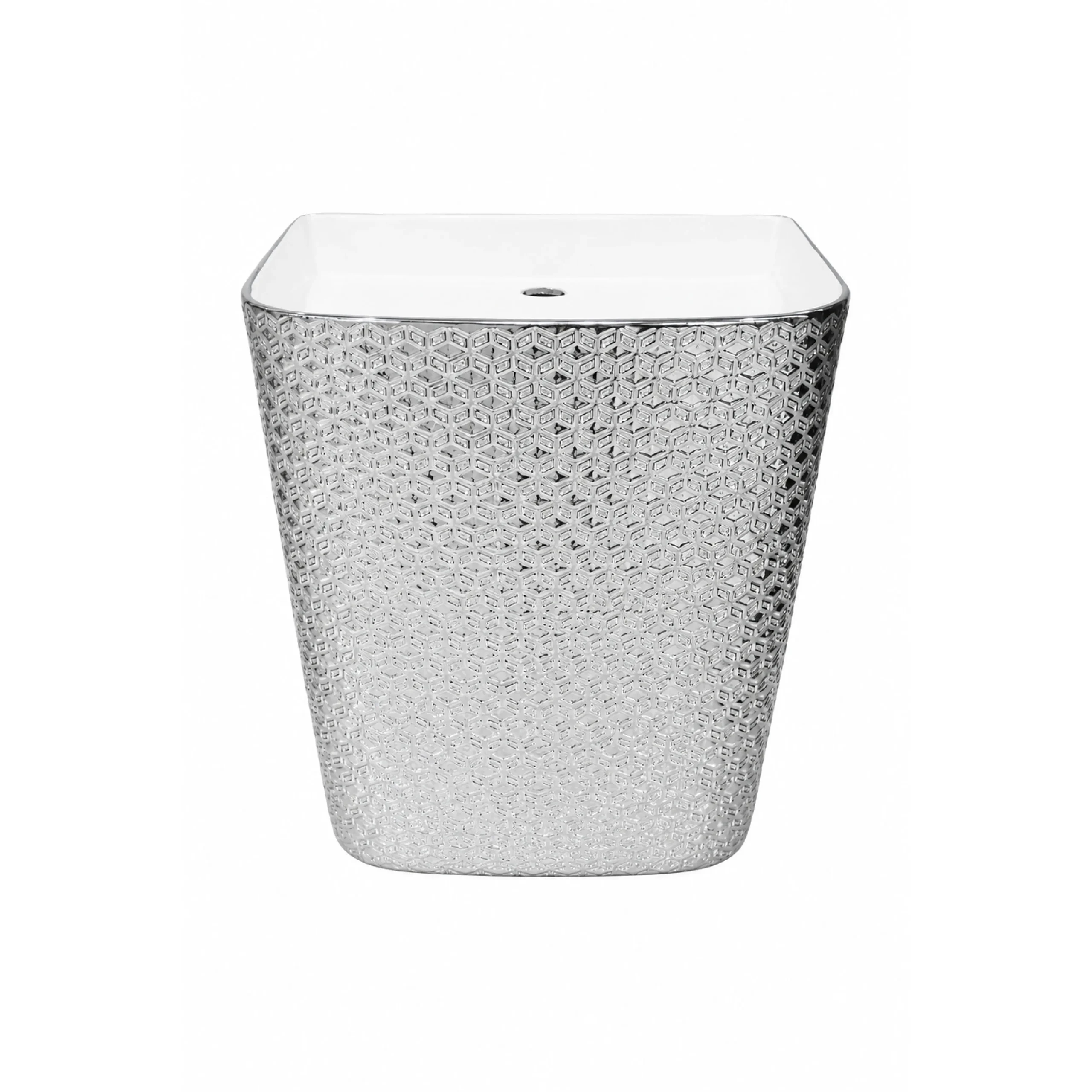 Wall Hung Wash Basin (Electroplated Silver) - Image 4