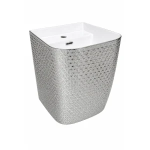Wall Hung Wash Basin (Electroplated Silver)