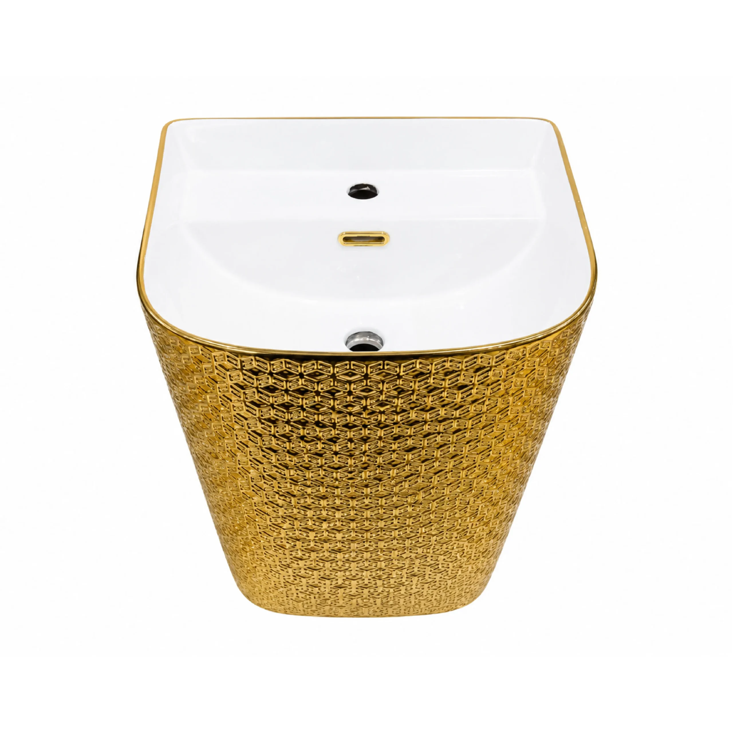 Wall Hung Wash Basin (Electroplated Gold) - Image 2