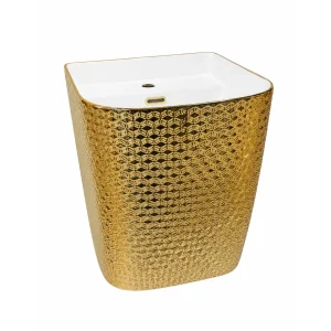 Wall Hung Wash Basin (Electroplated Gold)