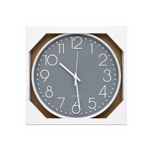 Wall Clock Grey Background With White Numbers