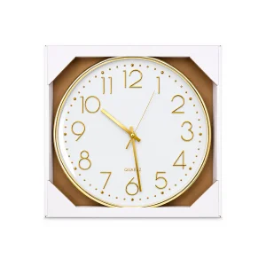 Wall Clock White Background With Gold Numbers
