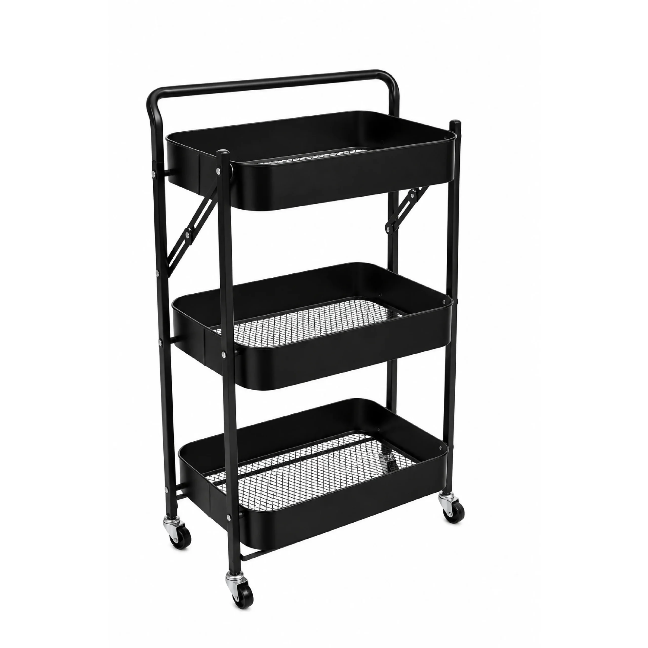 3 Tier Kitchen Trolley - Black - Image 2