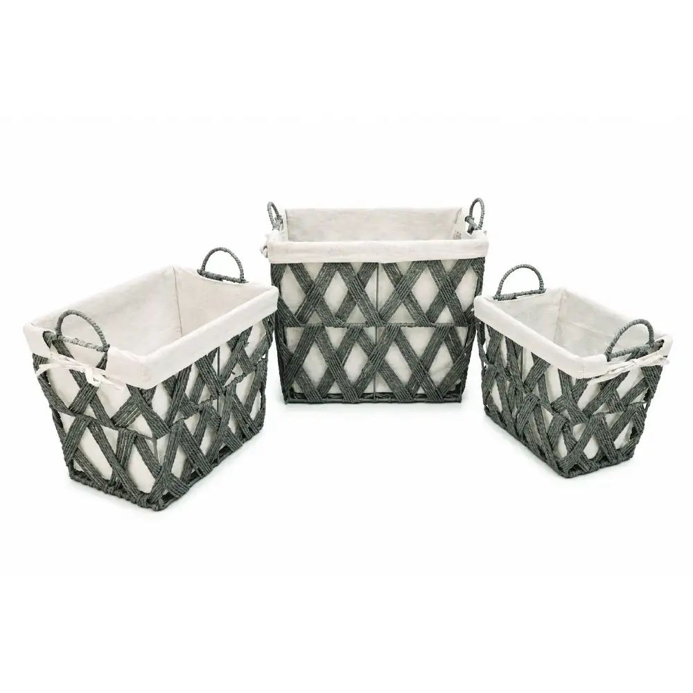 3 Pc Laundry Storage Square Grey - Image 2