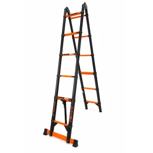 2X7 Step Extendable Ladder Black & Orange