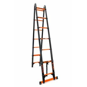 2X8 Step Extendable Ladder Black & Orange