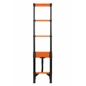 10 Step Extendable Ladder Black & Orange