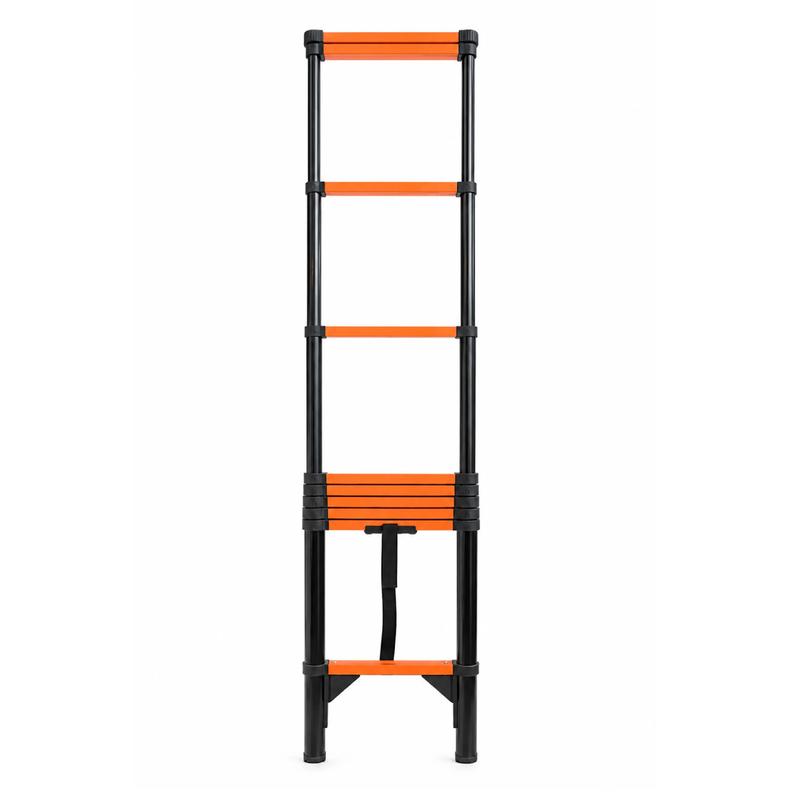 10 Step Extendable Ladder Black & Orange