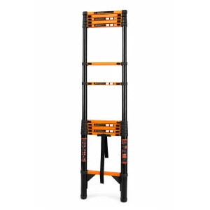 13 Step Extendable Ladder Black & Orange