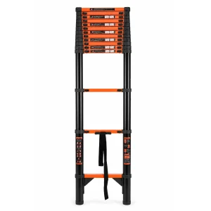 16 Step Extendable Ladder Black & Orange
