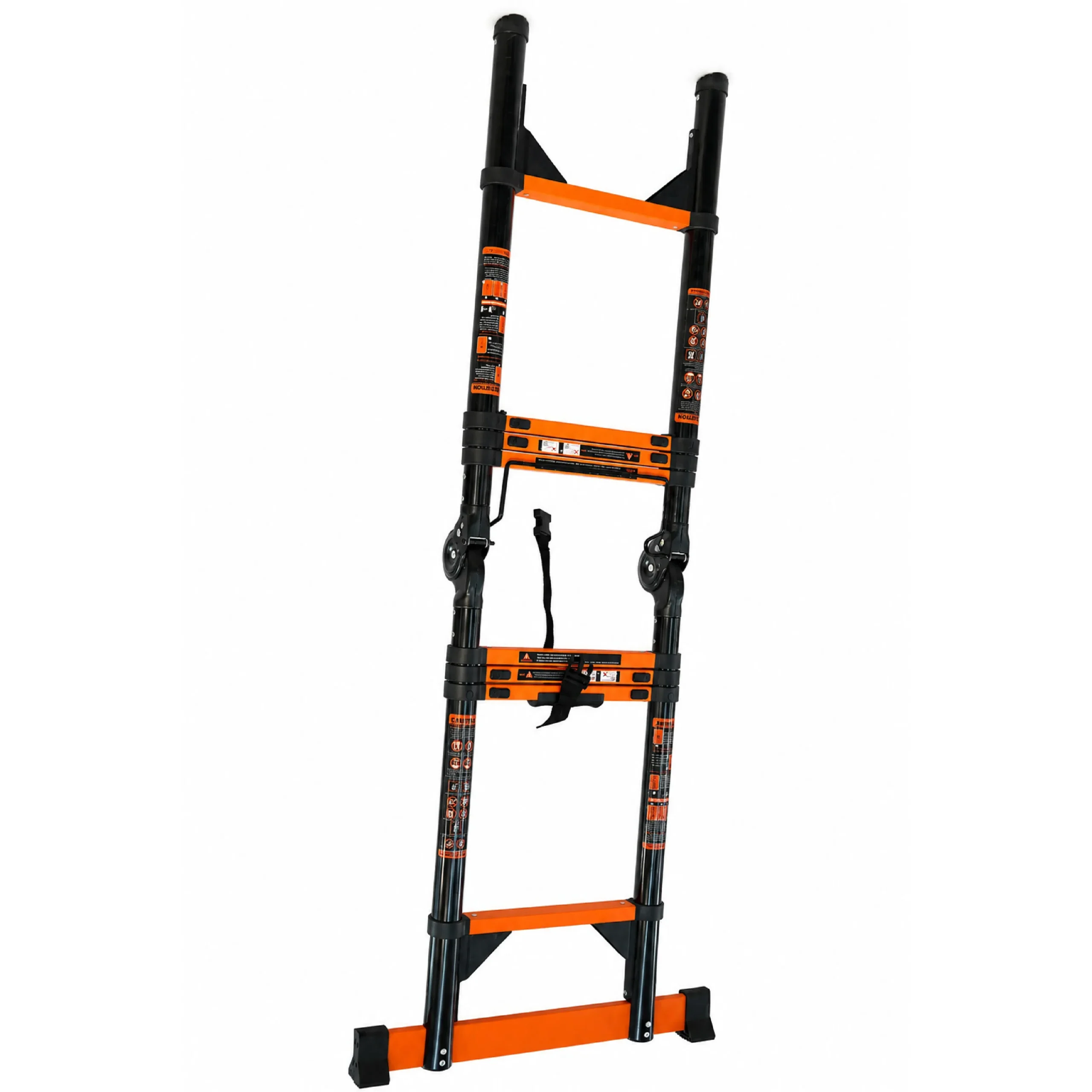 2X4 Step Extendable Ladder Black & Orange - Image 3