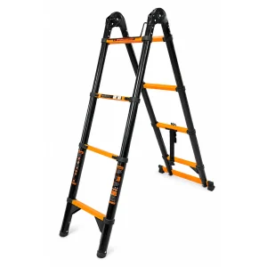 2X4 Step Extendable Ladder Black & Orange