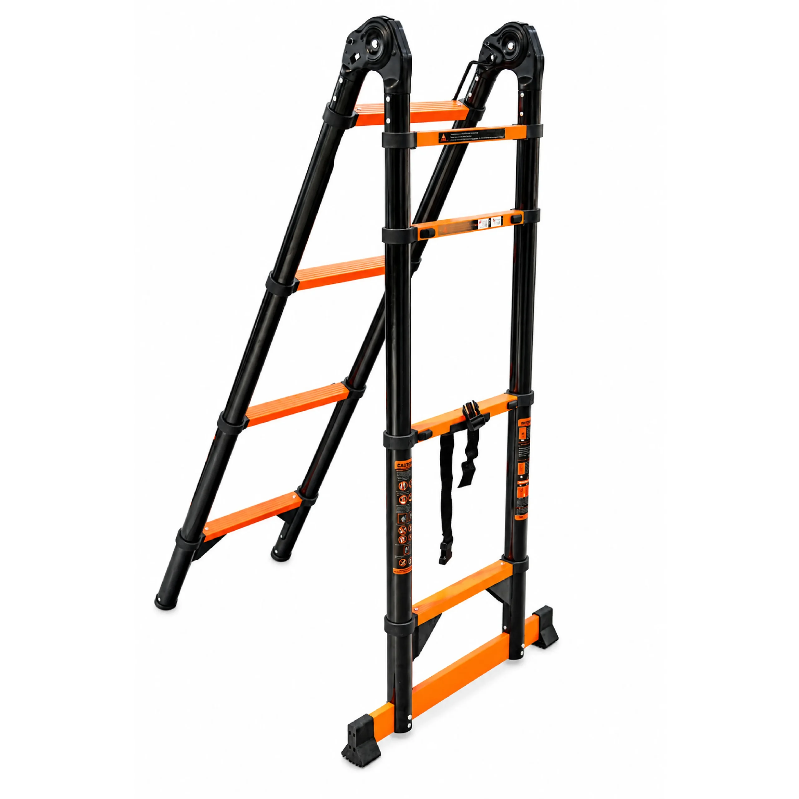 2X4 Step Extendable Ladder Black & Orange - Image 4