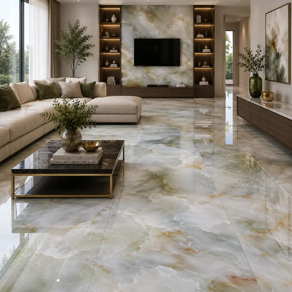 Onyx Green Glazed Polished Porcelain 600X1200mm - Image 2