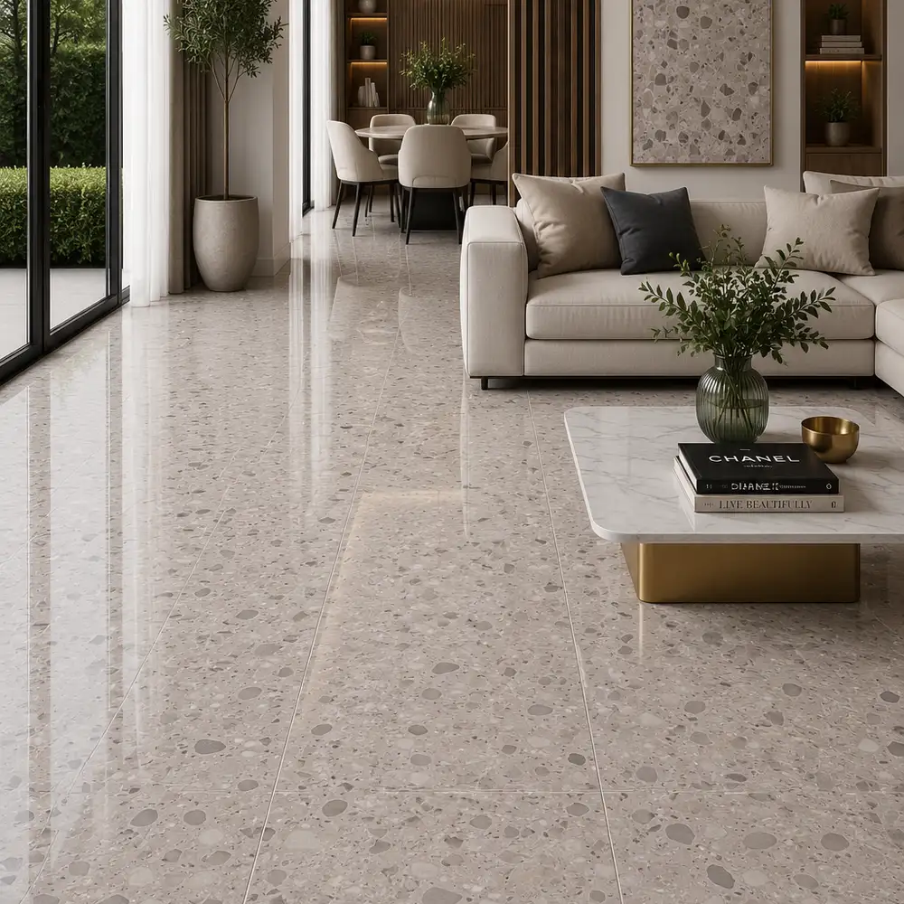 Finest Terrazo Gris Glazed Porcelain Tile 600x1200mm - Image 2