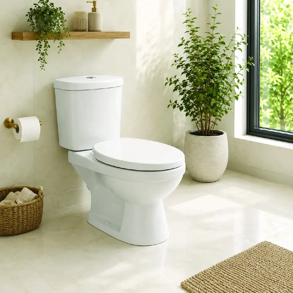 Alco Bailey White Top Flush Toilet Close Couple Set - Image 2