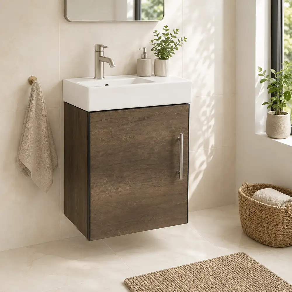 Mosco Cabinet Set With Basin – Wood Combo 390x220mm – Pulse Tiles