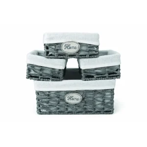 4 Pce Laundry Organiser - Grey and White