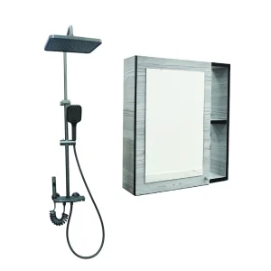 Shower Rail Set With Mirror Cabinet Combo
