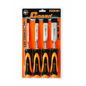 Conan 4 Pcs Wood Chisel Set 6mm, 12mm, 18mm, 25mm