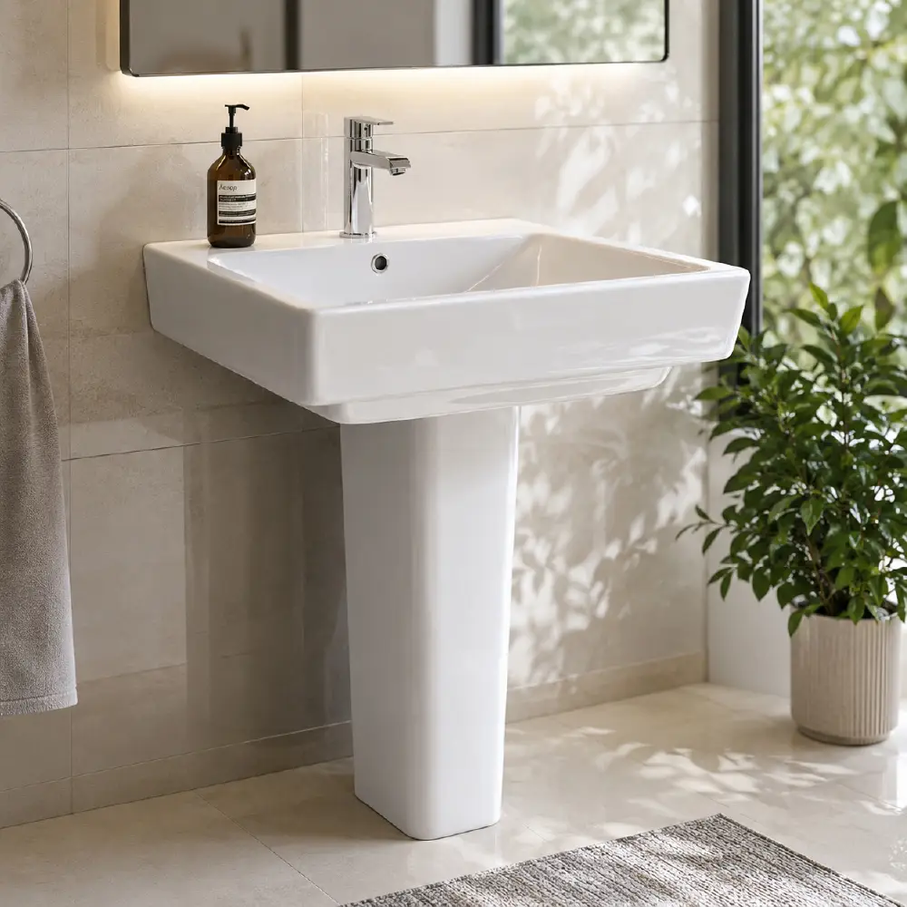 Breton - Wash Basin + Belonia Pedestal - Image 2