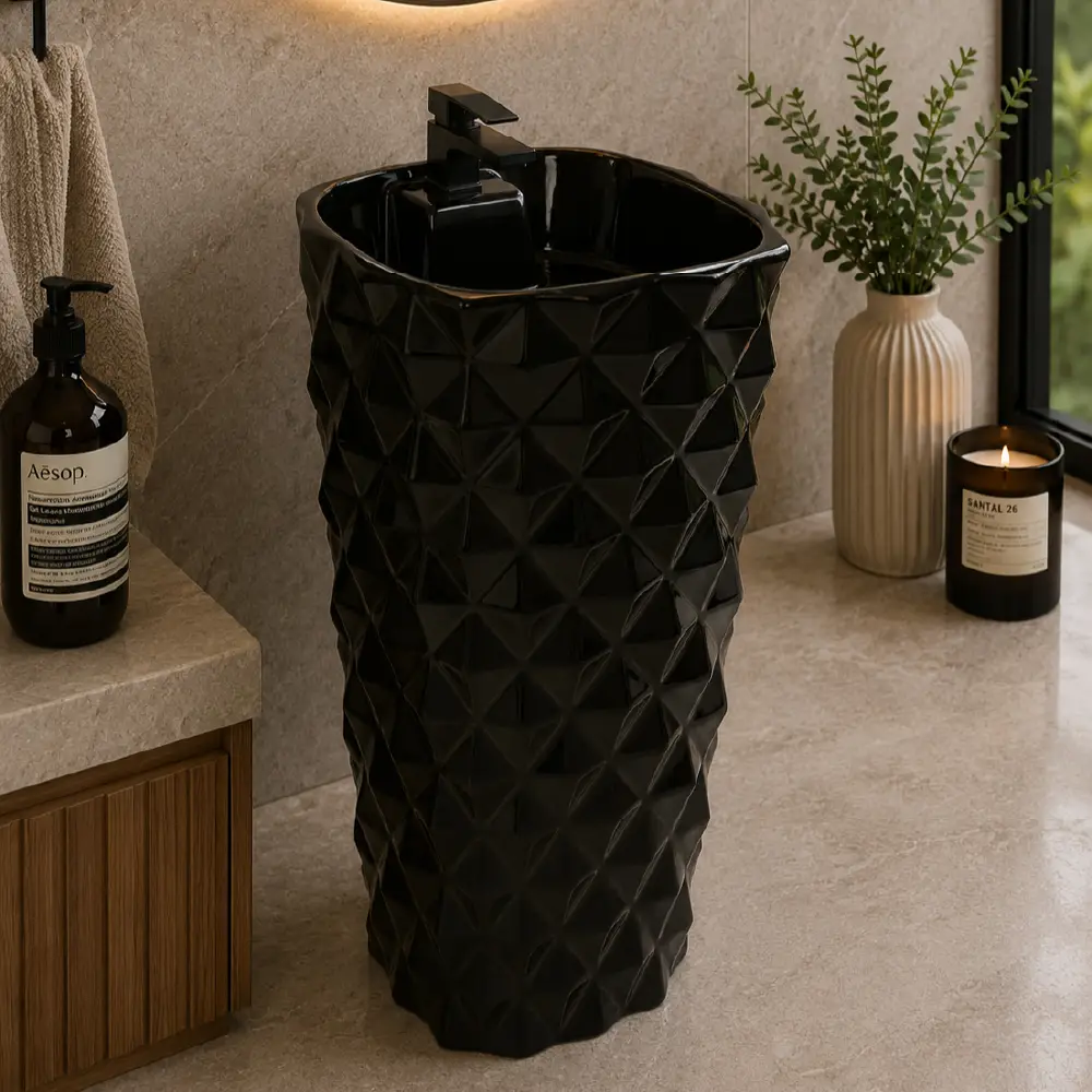 Hexa Free Standing Basin Black - Image 2