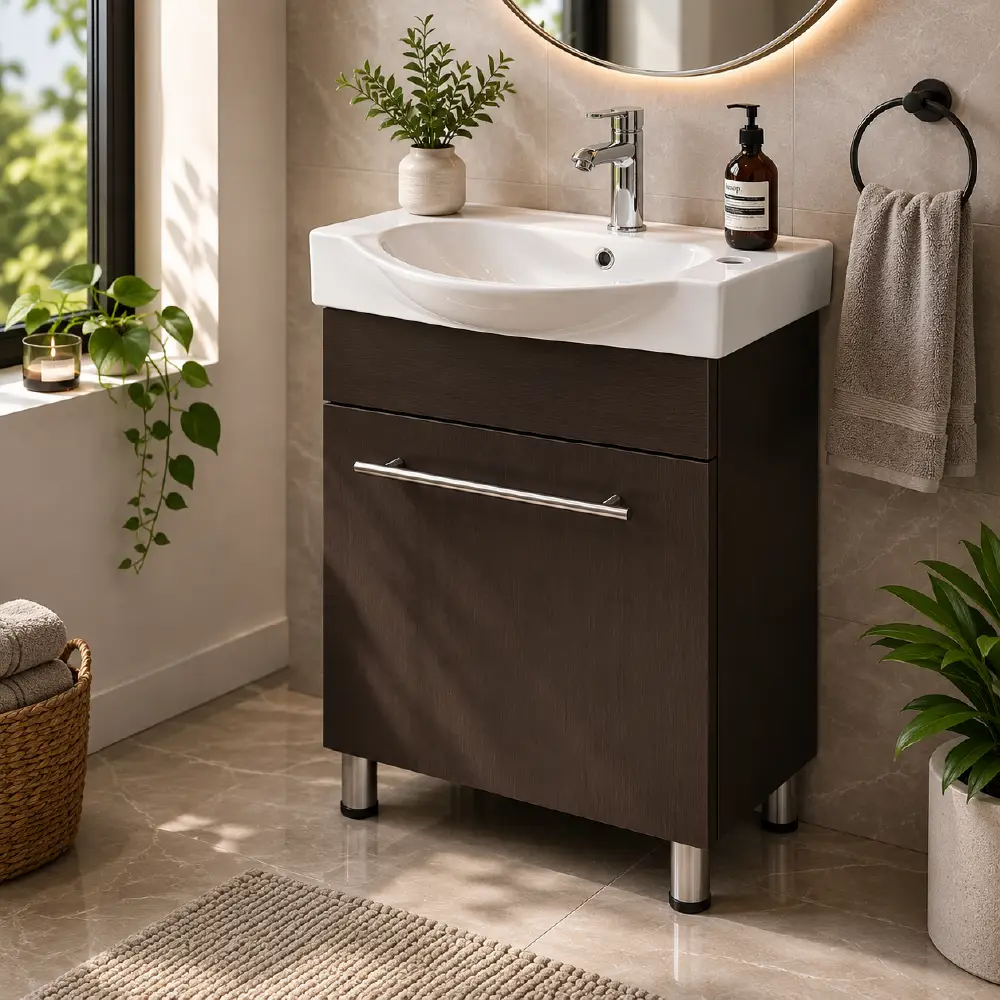 Cabinet Set With Basin – Alco Brown Combo 450x300x800mm - Image 2