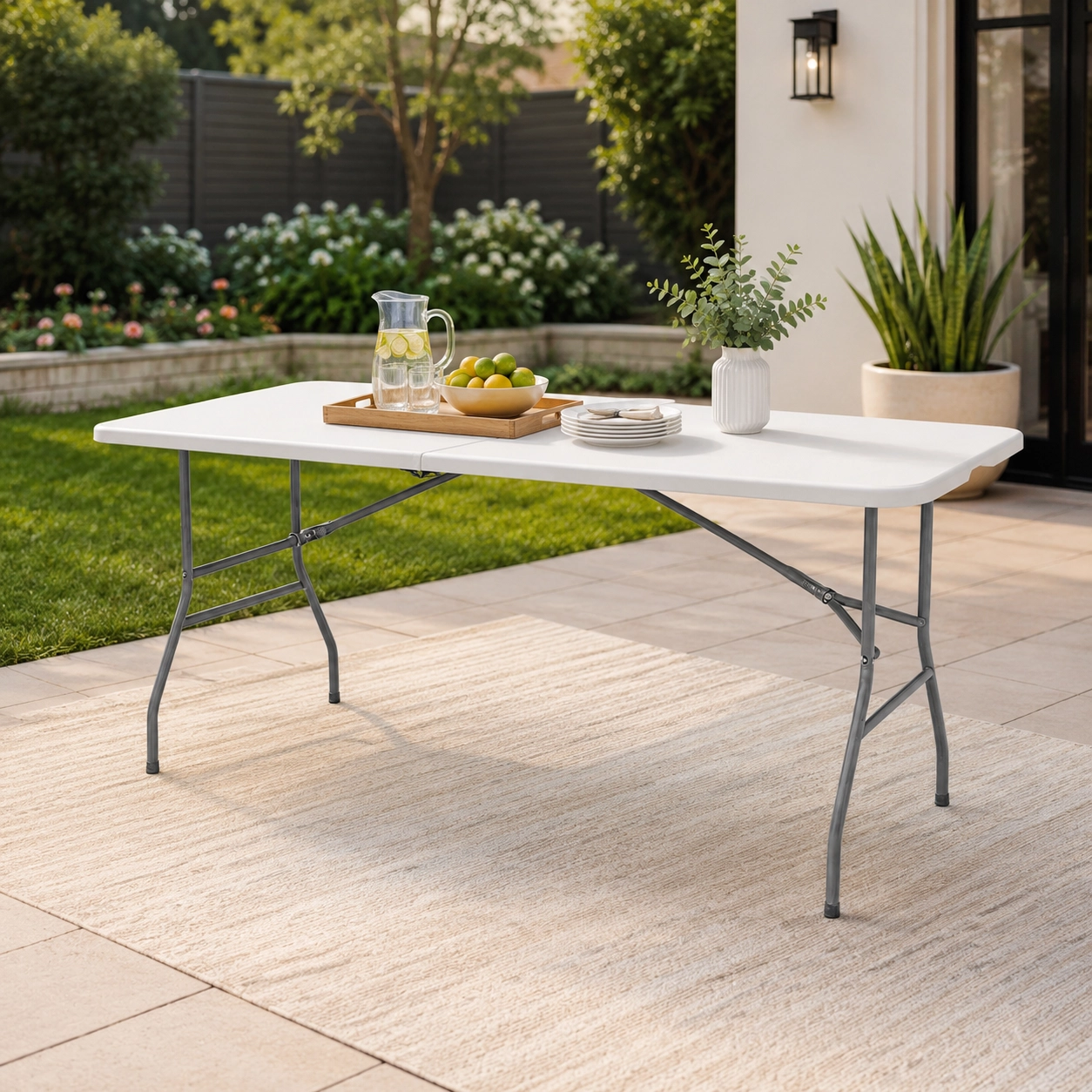 Folding Table – 6ft Rectangle White 1800×700×740mm - Image 2