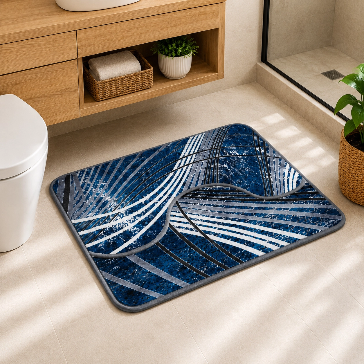 3D 2 Piece Bathroom Mat Set - Image 2