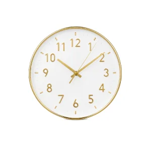 Wall Clock Round - White and Gold 20cm
