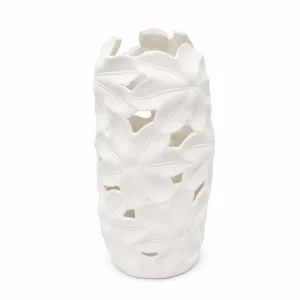 Fancy White Cylinder Flower Vase