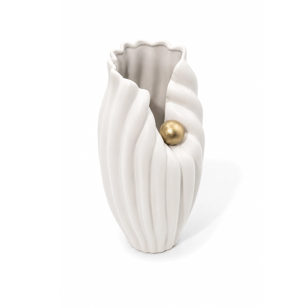 Fancy White Pearl Vase - Large - Image 3