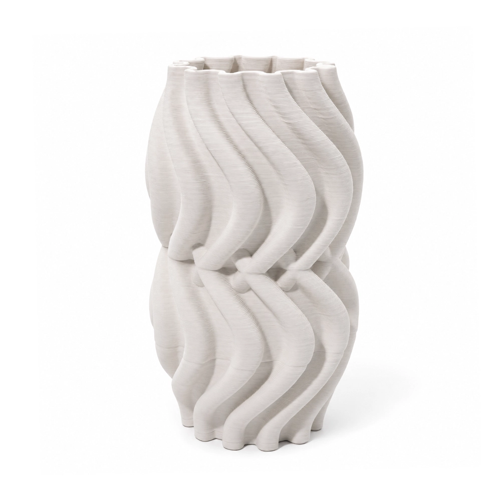 Fancy White Folds Vase