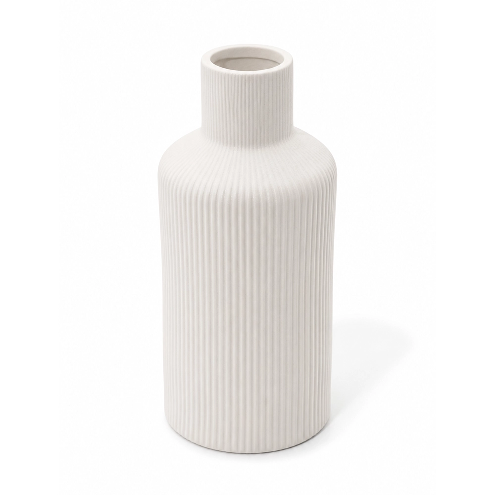 White Vase Small - Line Patterns - Image 2