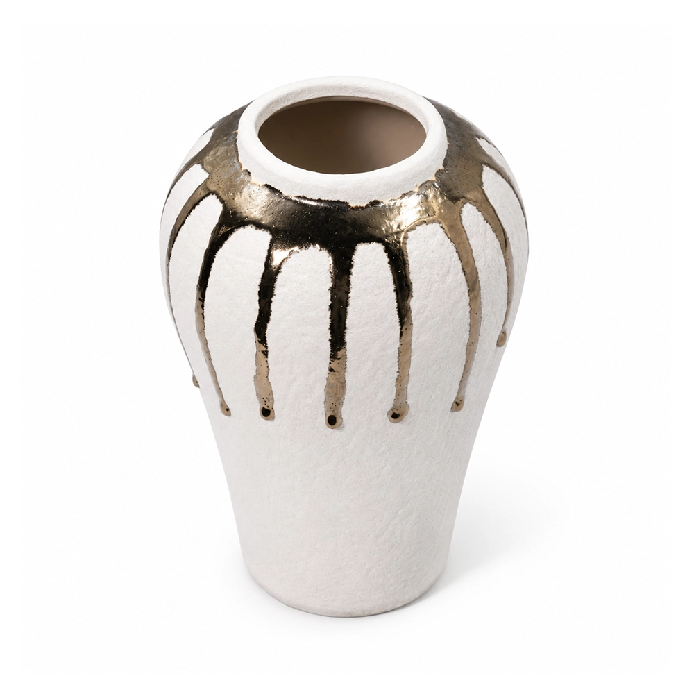Fancy Metallic Drip Vase - Image 2