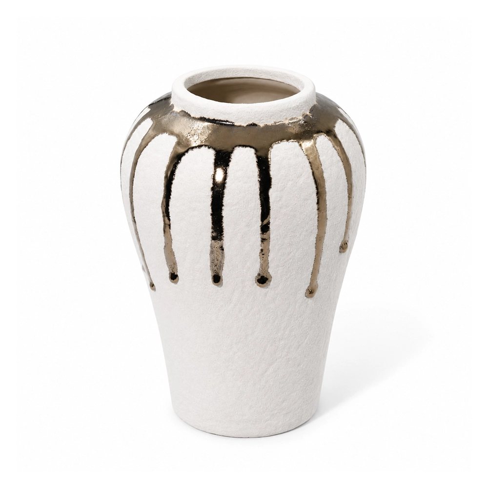 Fancy Metallic Drip Vase