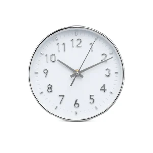 Wall Clock Round - Silver 20cm