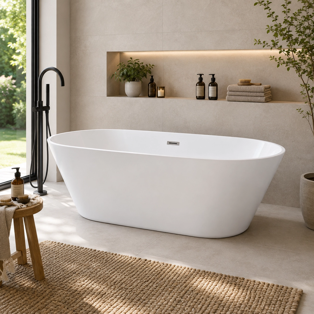 Raihaan Free Standing Bath White - Image 2