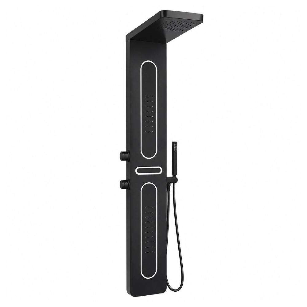Aquavit LED Shower Panel (Black) 1500mmx220mm