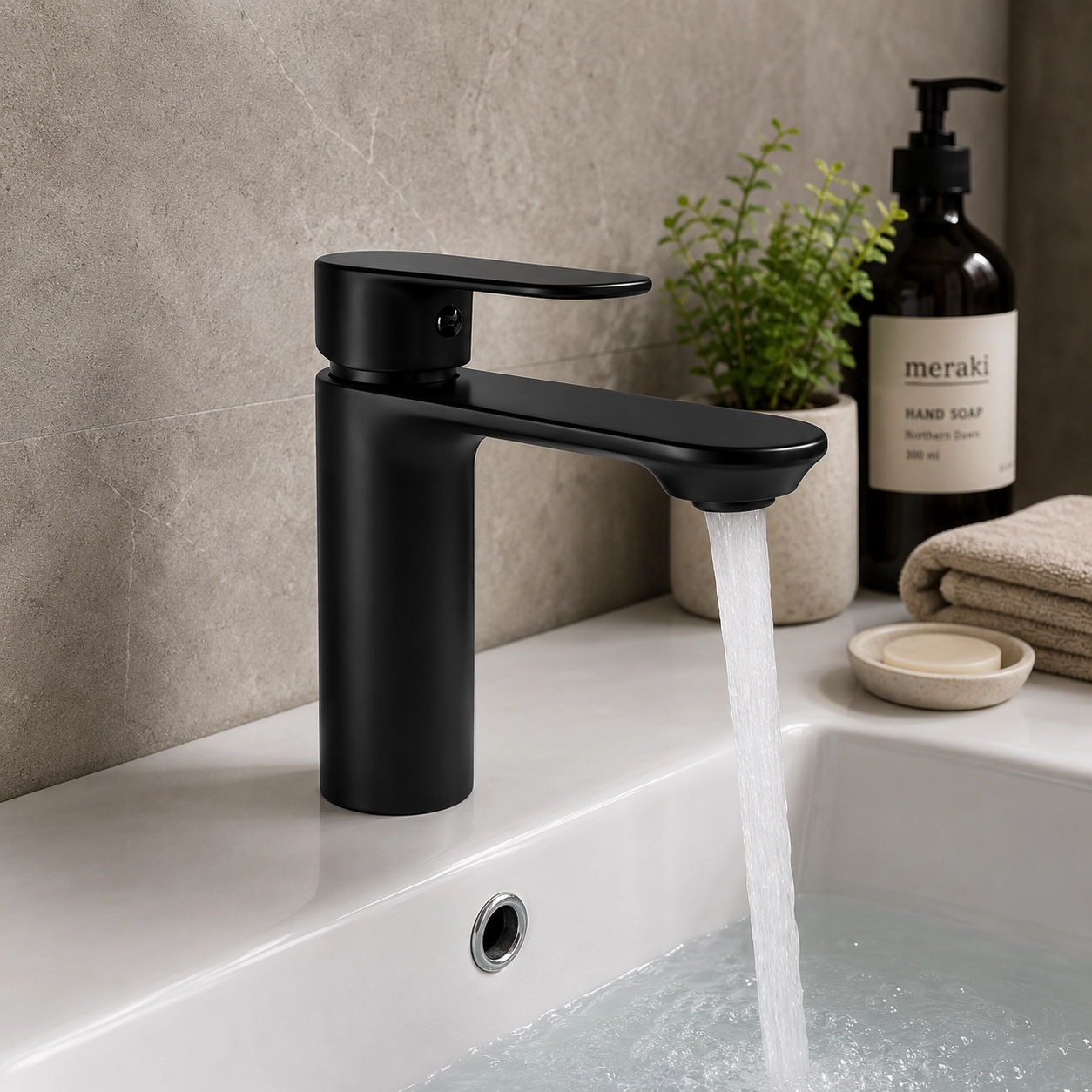 Aquavit Lenoro Basin Mixer 30mm Black - Image 2