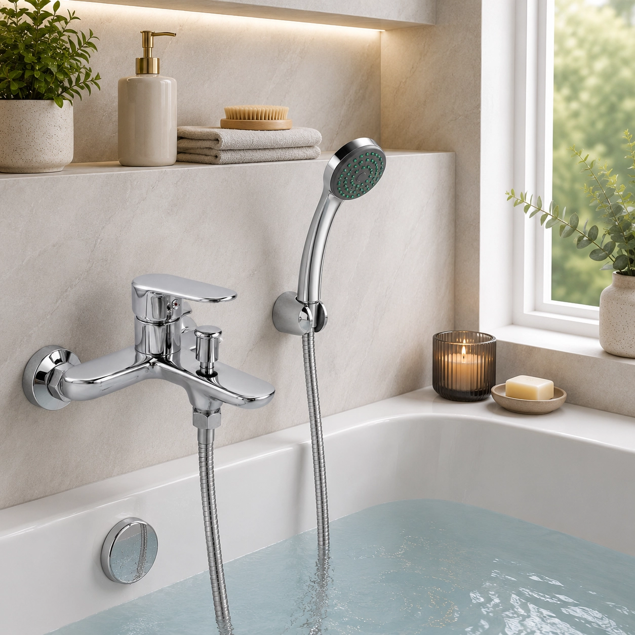 Aquavit Lenoro Bath Mixer 35mm Chrome - Image 2
