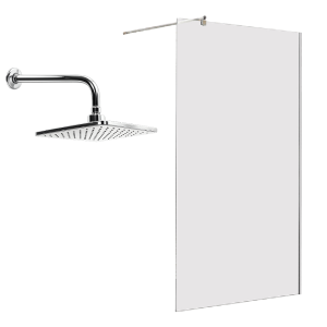 Shower Screen Plus Shower Head and Arm Combo 1200x1950x6mm
