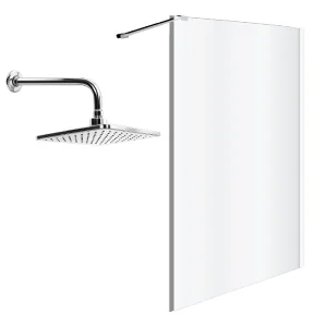 Shower Screen Plus Shower Head and Arm Combo 1000x2000x6mm
