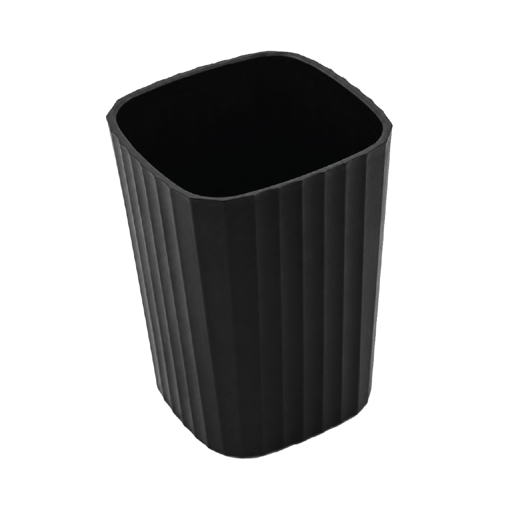6 PC Bathroom Set Square - Black and Bamboo - Image 5