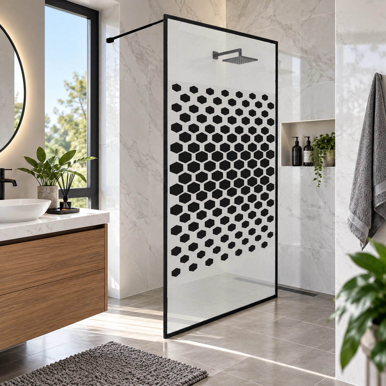Aqua Sheild Shower Screen Black Design 900X2000X6mm Black Design - Image 2