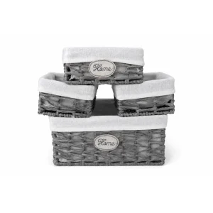 4 Pce Laundry Organiser - Grey and White