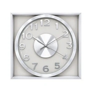Wall Clock Round - White and Silver 30cm