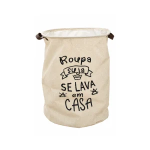 Laundry Basket Beige Round 400x500mm