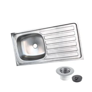 Stainless Steel Sink Single Bowl Sit On Combo 900x450