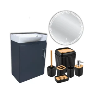 Kalapana 460 Wall Cabinet With Mirror Plus 6pc Bathroom Set Combo